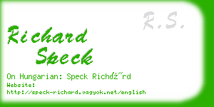 richard speck business card